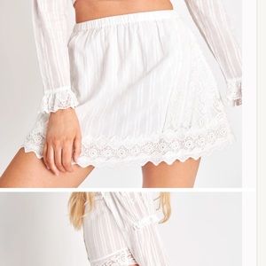 LoveShackFancy Sterling Mini Skirt White, New with tag, Never worn